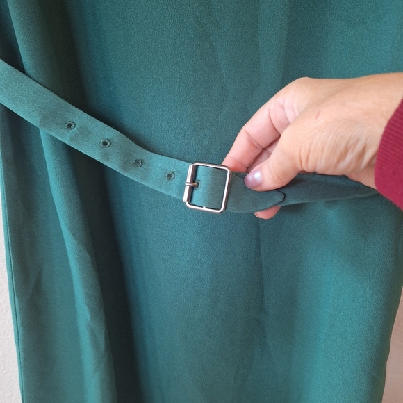 Modcloth Womens Short Sleeve Shift Dress Belted Knee-length Green Size XS - Picture 4 of 7